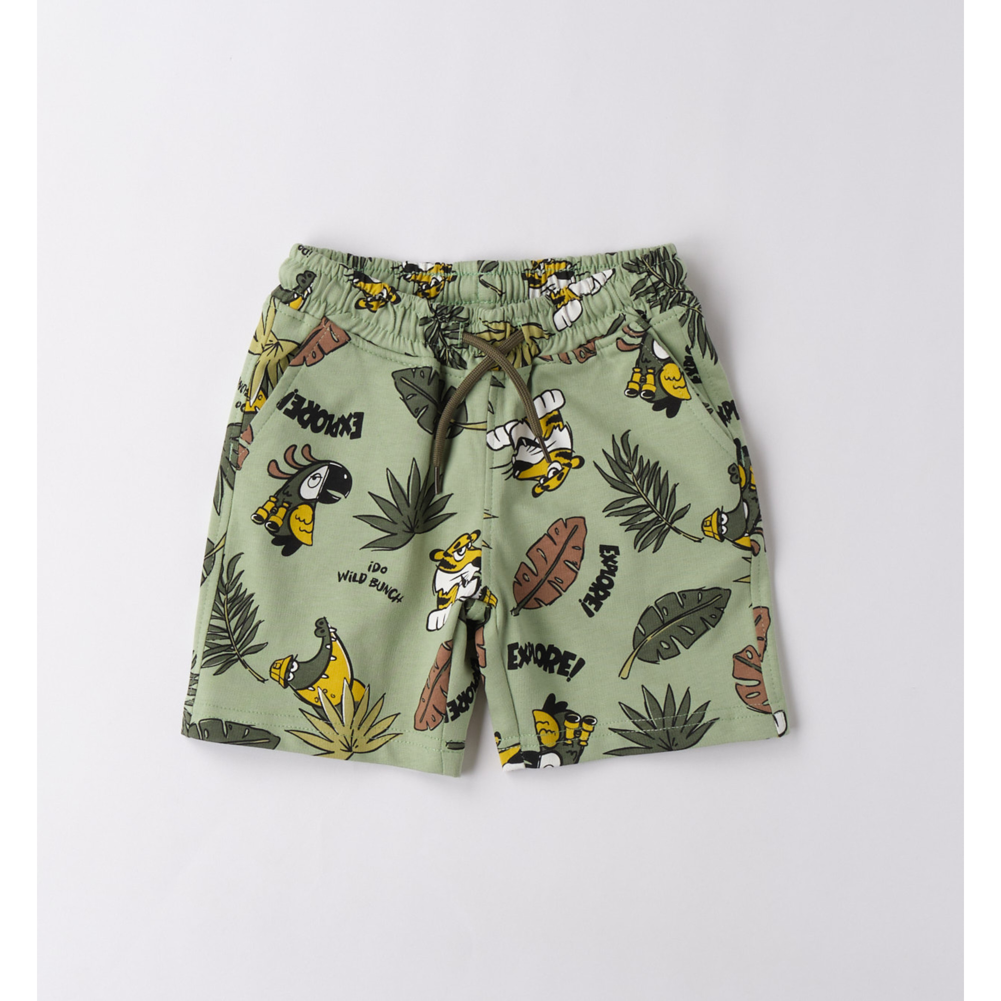 iDO Jungle short bimbo cotone fantasia al ginocchio