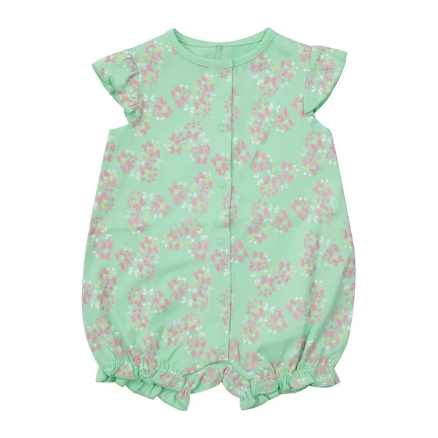 Pagliaccetto jersey bimba verde farfalle apertura completa