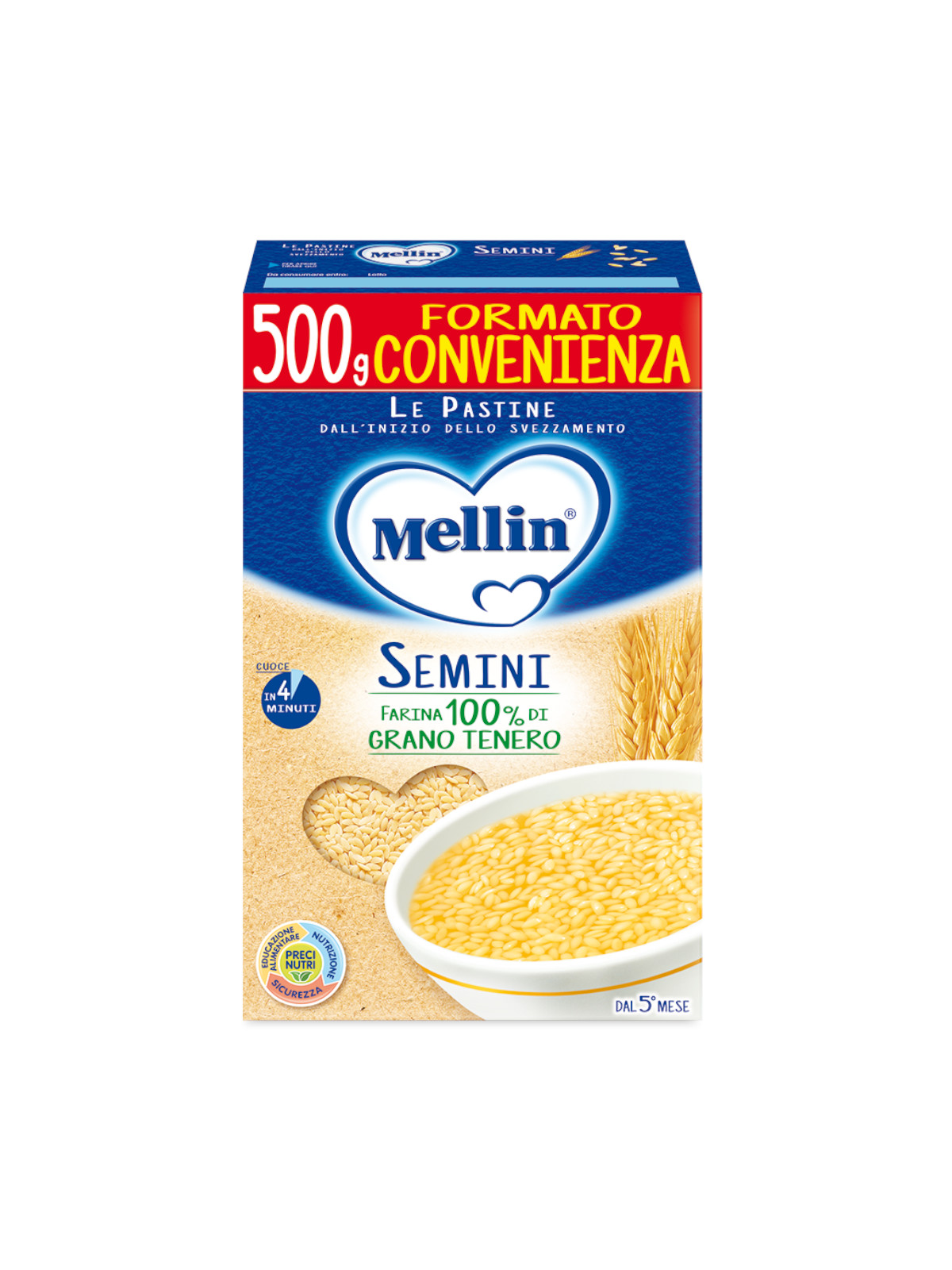 Mellin Semini pastina prima infanzia 500 g dal 5 mese