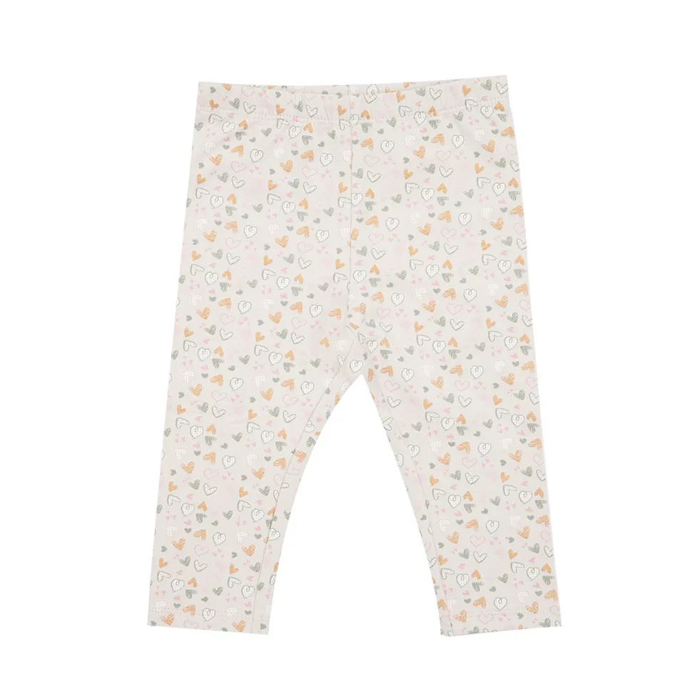 Toys Center Baby legging bimba beige felpato cuoricini