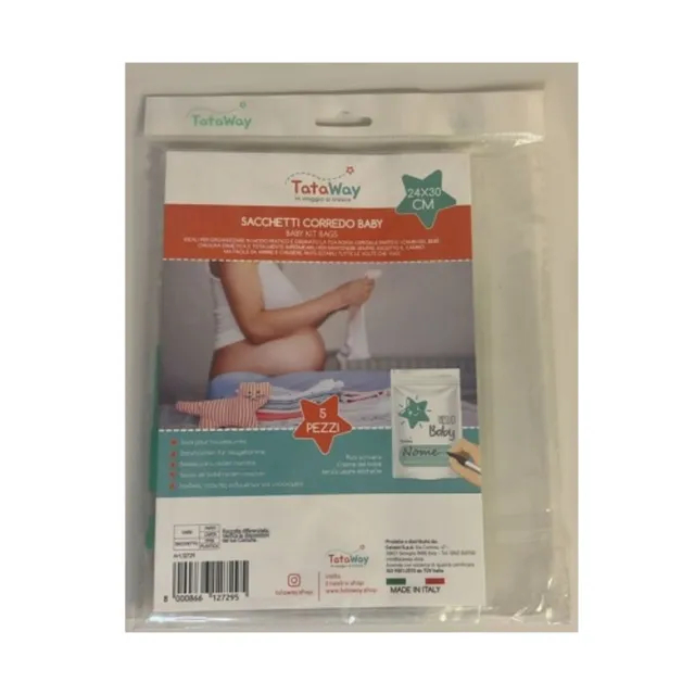 Tataway Buste Porta Corredo 5 buste per neonato