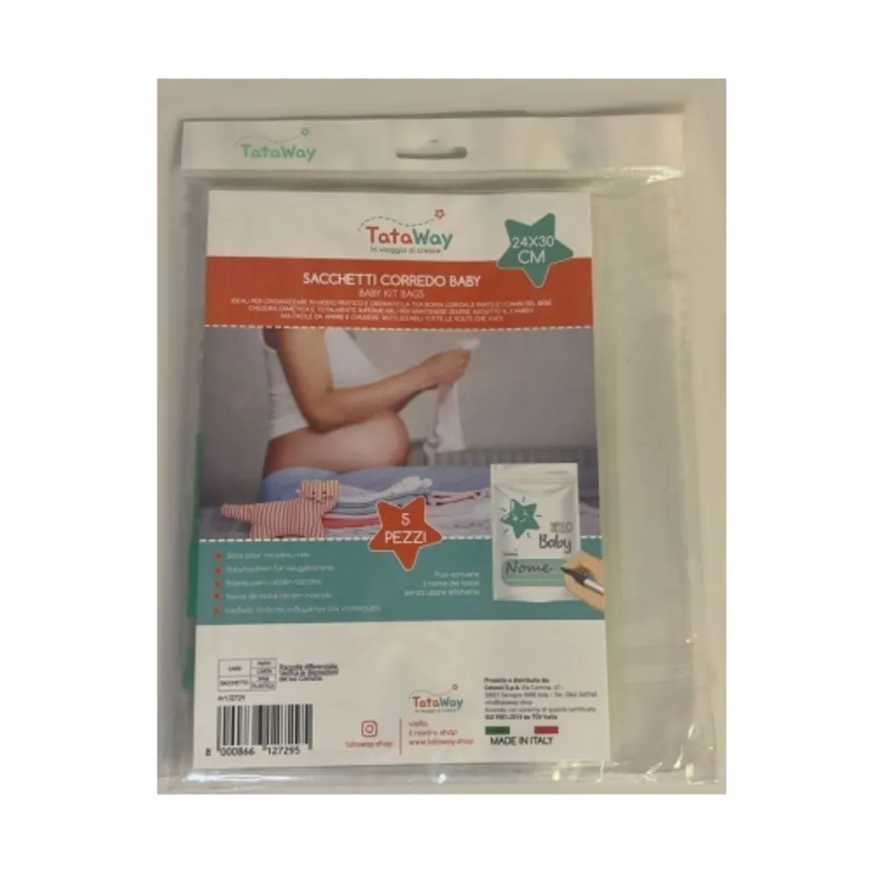 Tataway Buste Porta Corredo 5 buste per neonato
