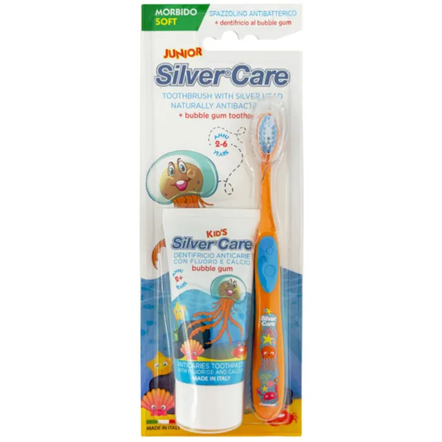 SilverCare Junior kit spazzolino argento + dentifricio 50 ml 2-6
