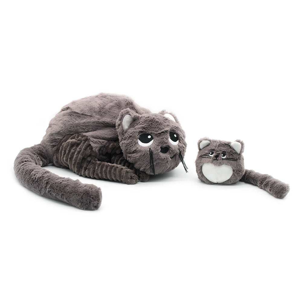 Les Deglingos Ptipotos peluche gatto Miaou grigio 32 cm