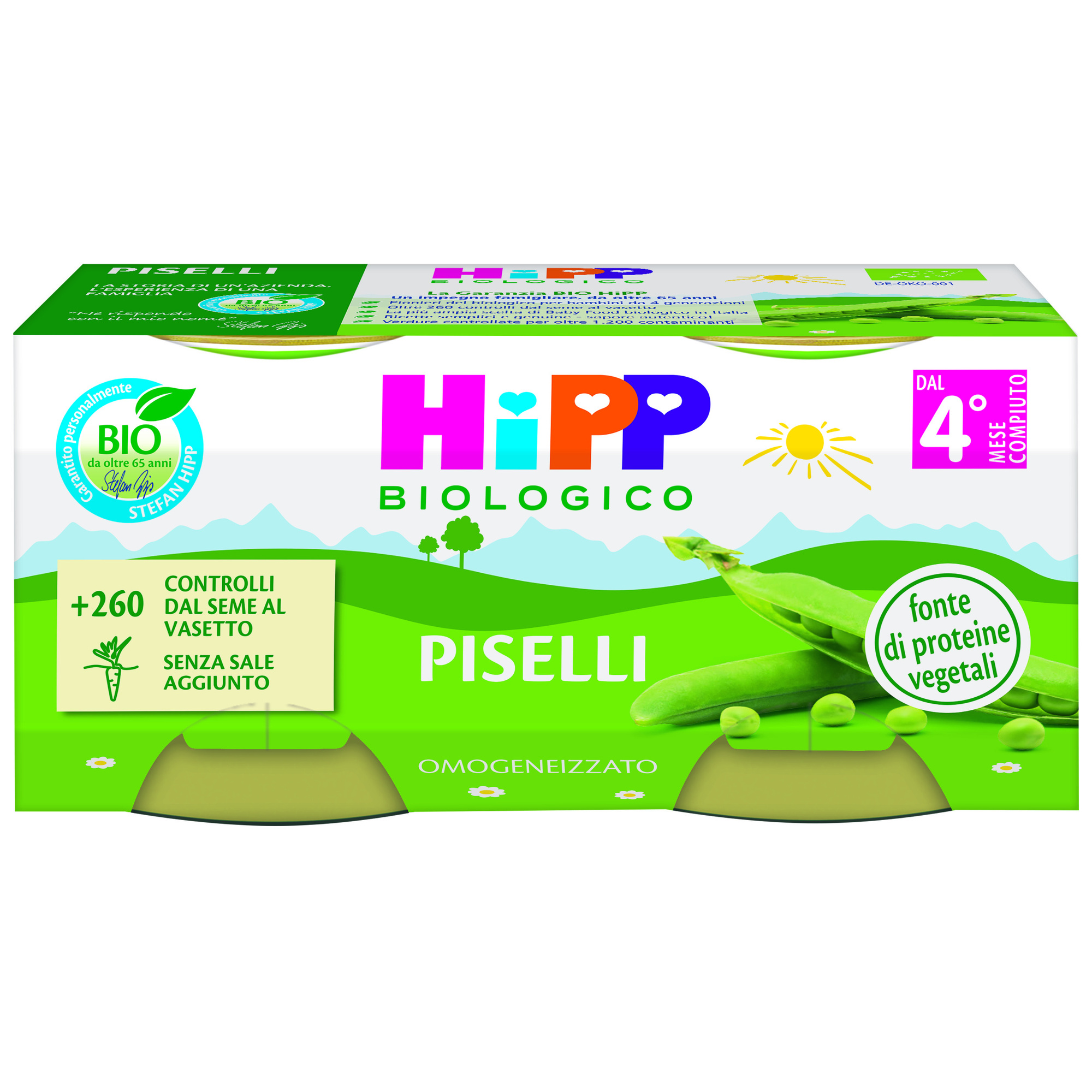 HiPP Biologico Omogeneizzato Piselli Bio 2x80g