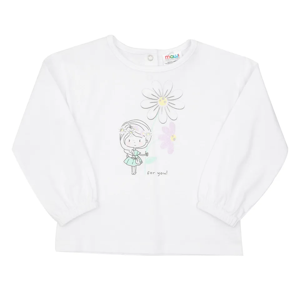 Toys Center Baby maglia jersey bimba bianca manica lunga