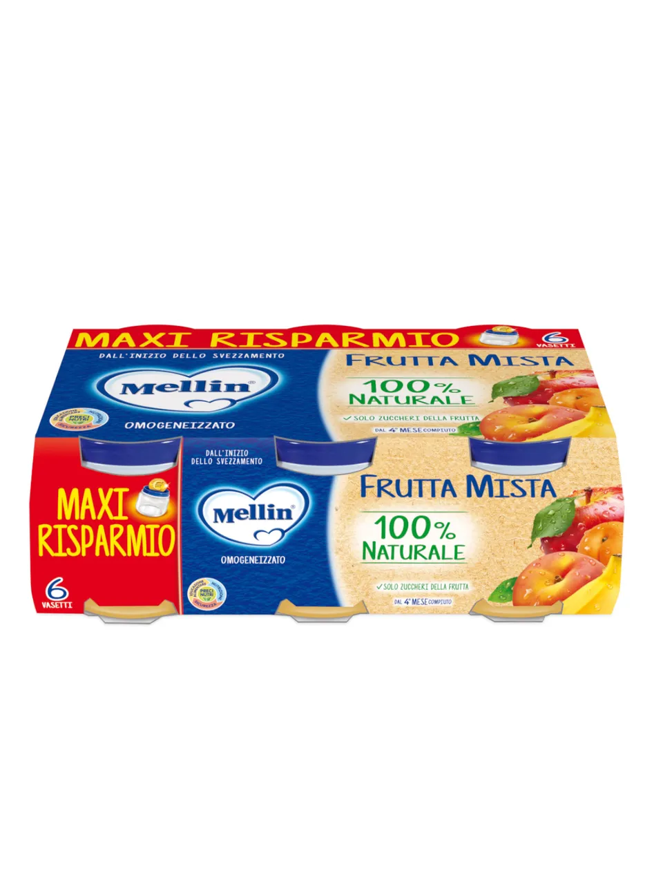 Mellin Omogeneizzato Frutta Mista 6x100g dal 4° mese