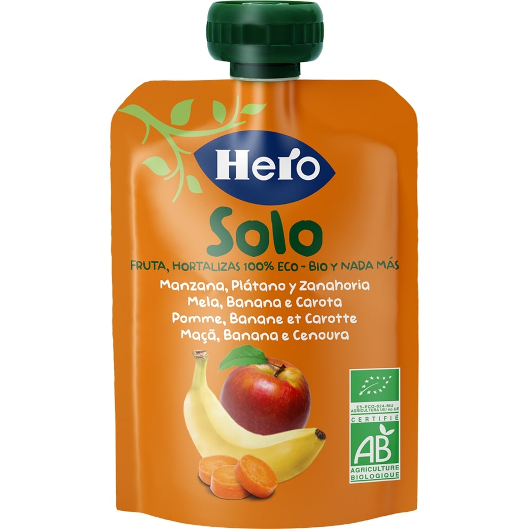 Hero Solo pouch frutta mela banana carota bio 100g