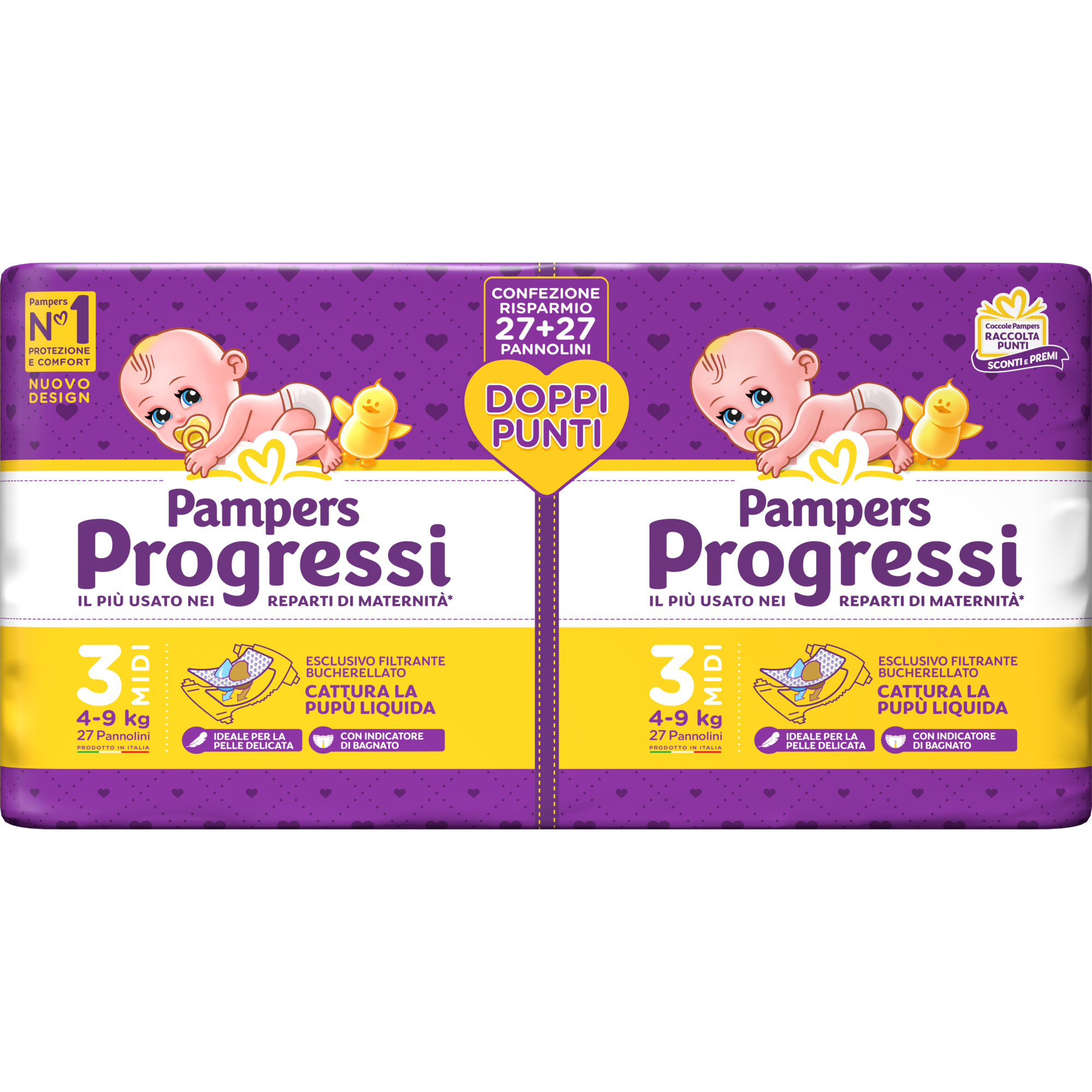 Pampers Progressi Tg 3 Midi Pannolini 54 Pezzi 4-9 Kg