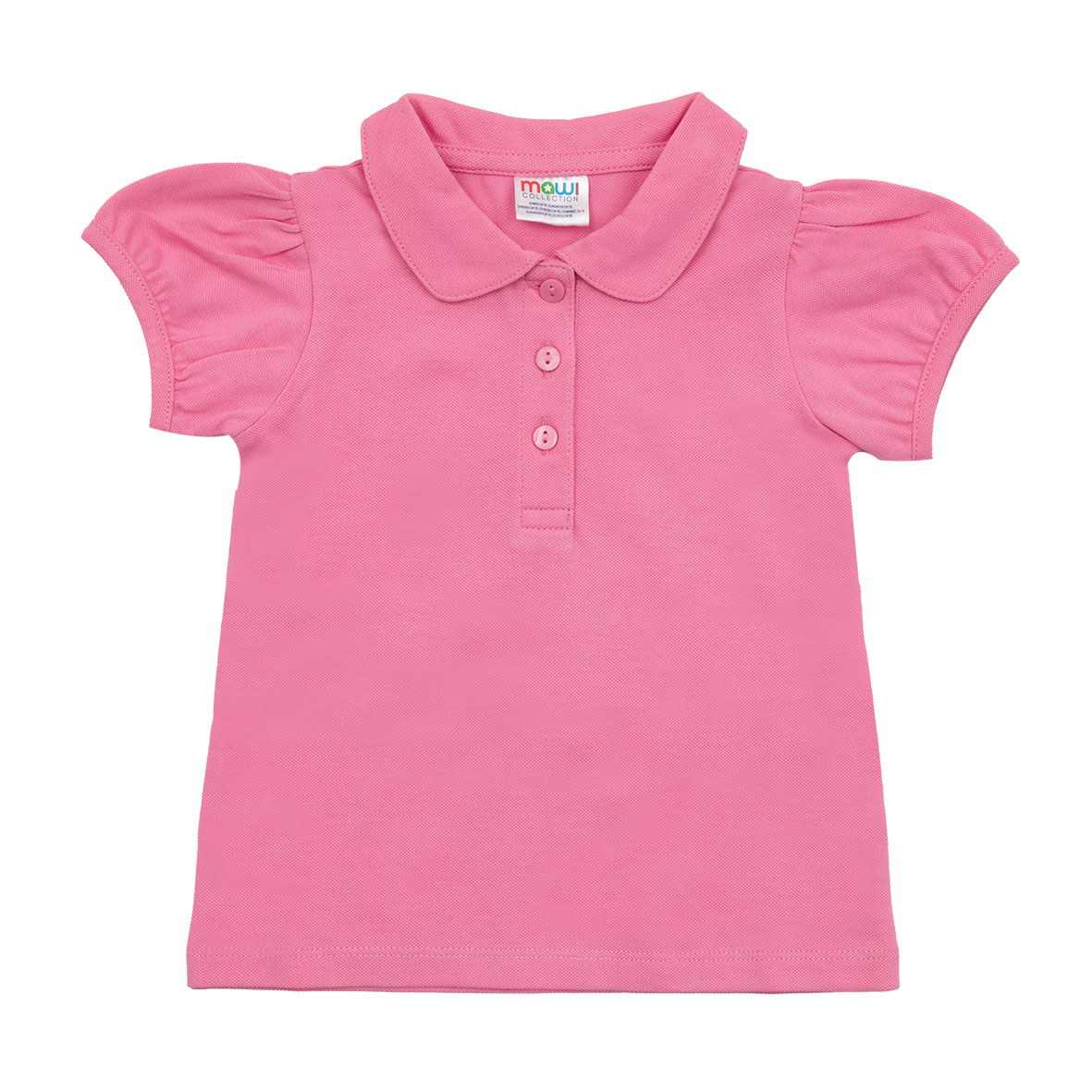 Toys Center Baby polo bimba tinta unita rosa con bottoni