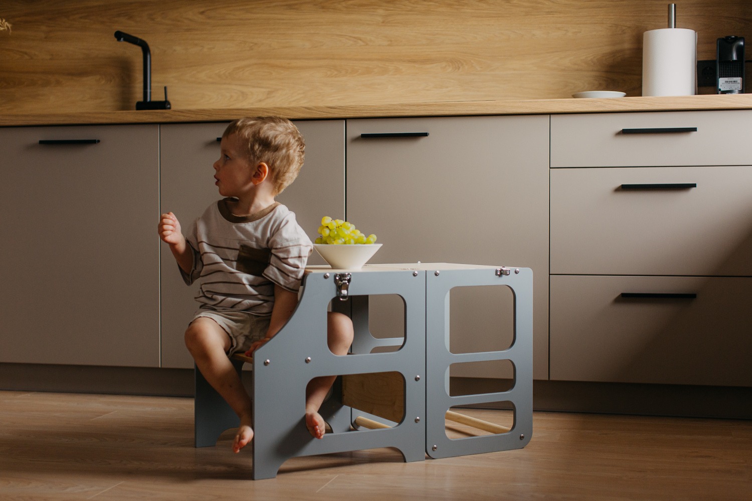 The Dida Torre Apprendimento Montessori Convertibile Grigia