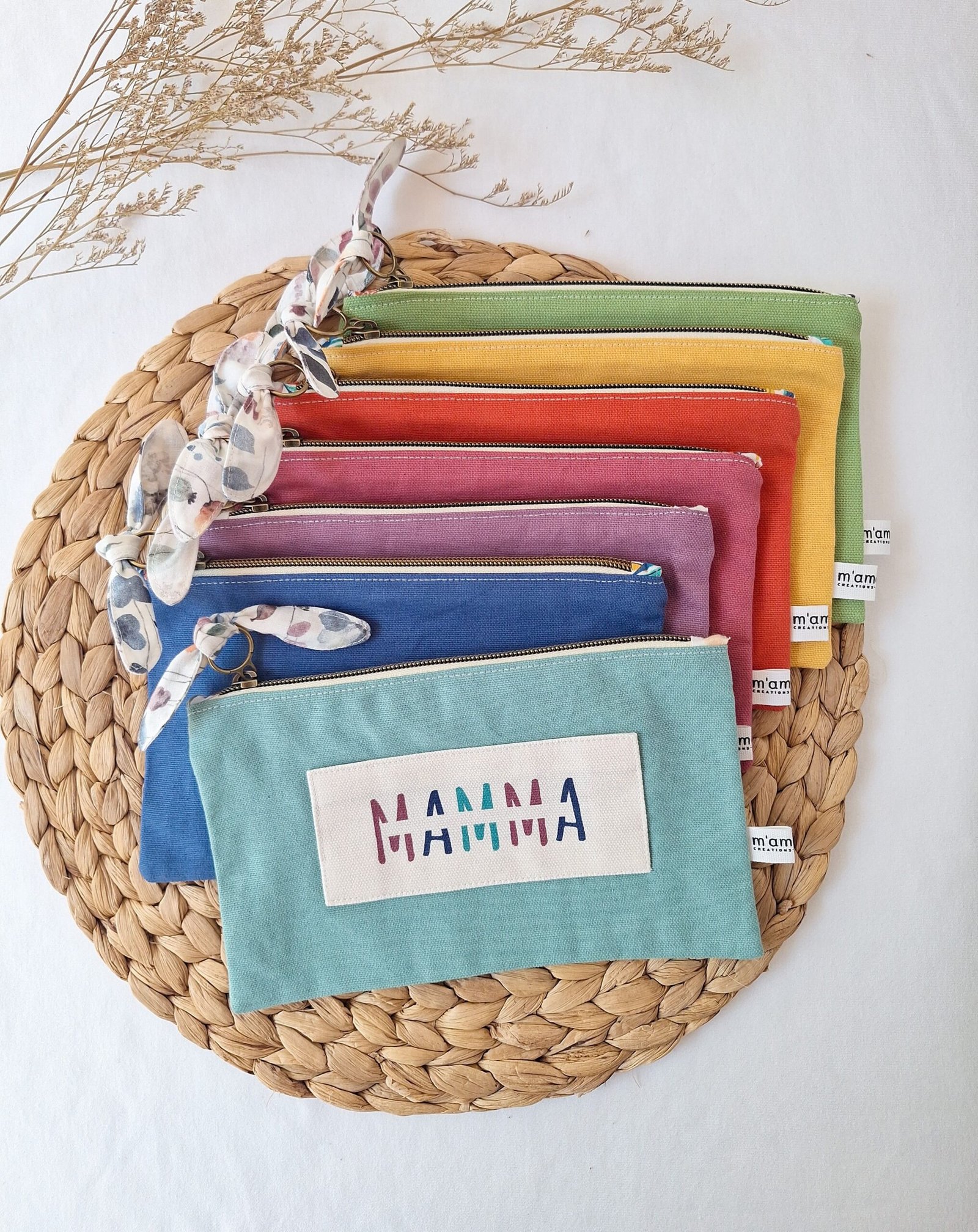 M'Amélie Pochette MAMMA Personalizzabile Colorata Cotone