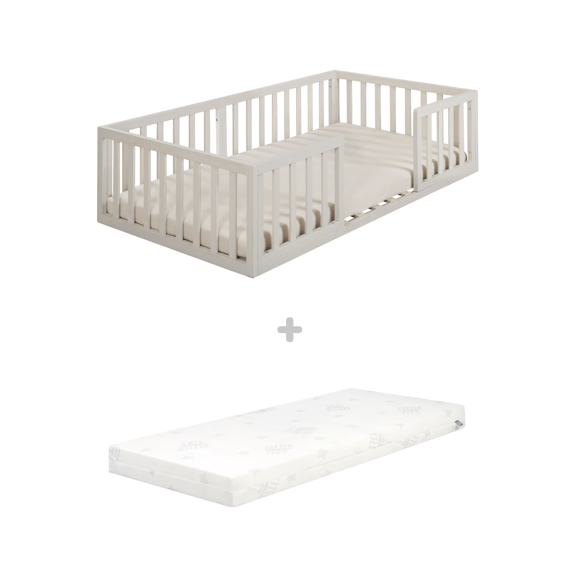 Roba lettino montessori 70x140 bianco con materasso