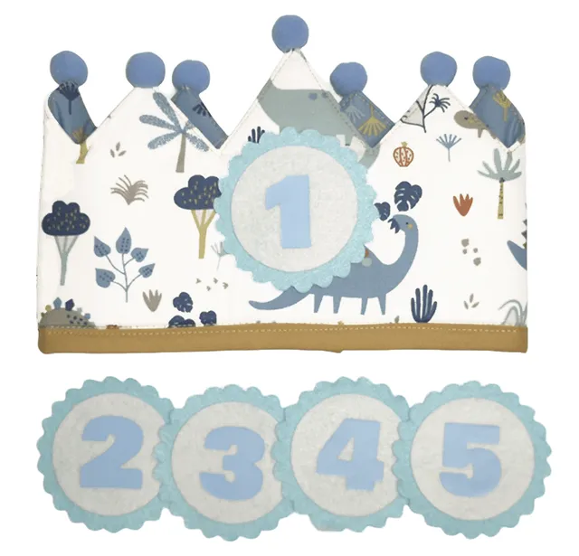 The Dida corona compleanno cotone dinosauri lavabile