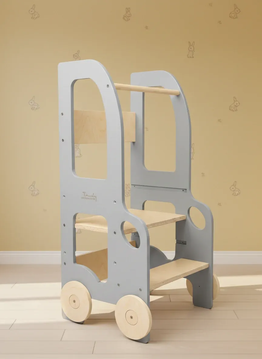 The Dida Montessori torre apprendimento regolabile grigia