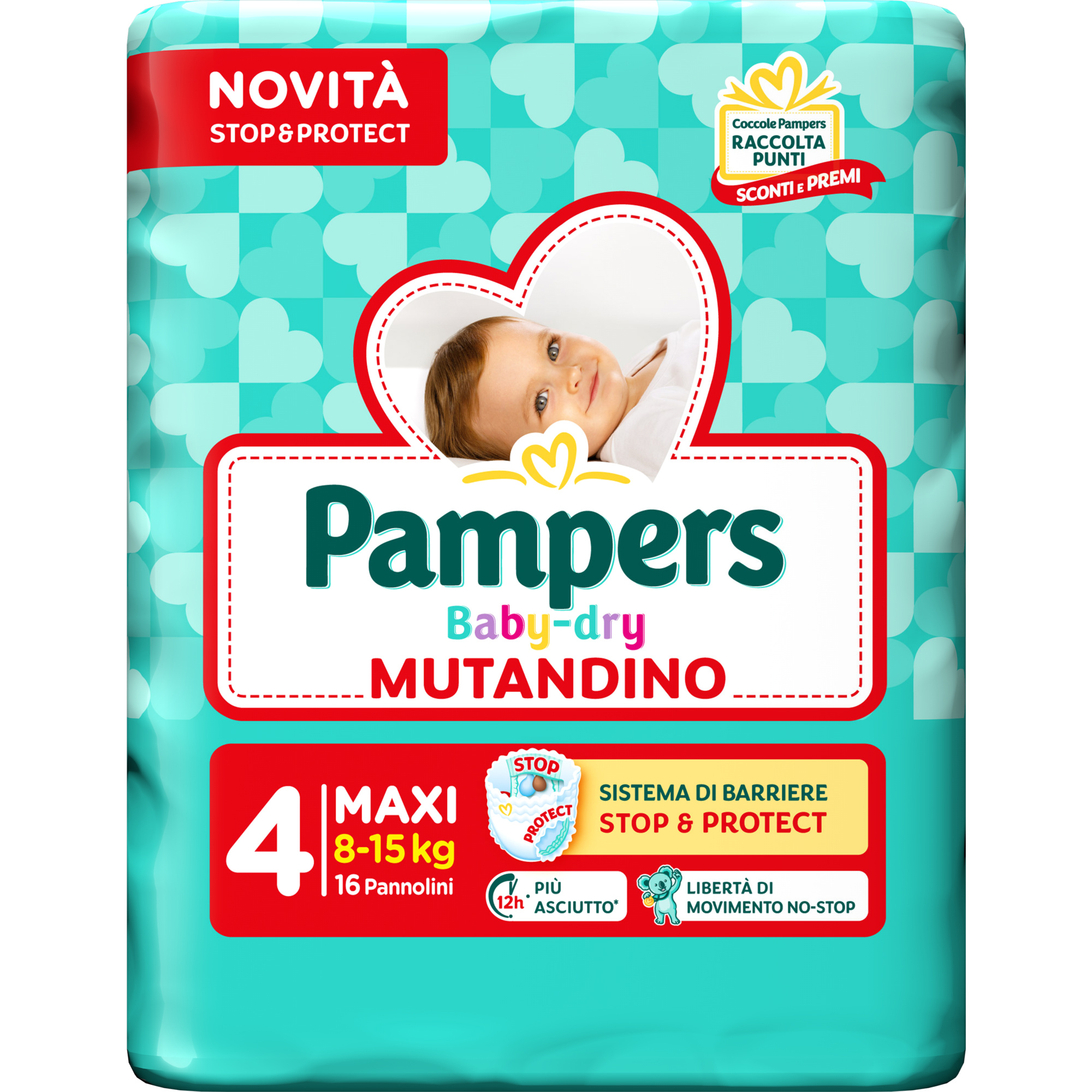 Pampers Baby Dry Mutandina Taglia 4 Pannolini 16 pz 7-18 kg