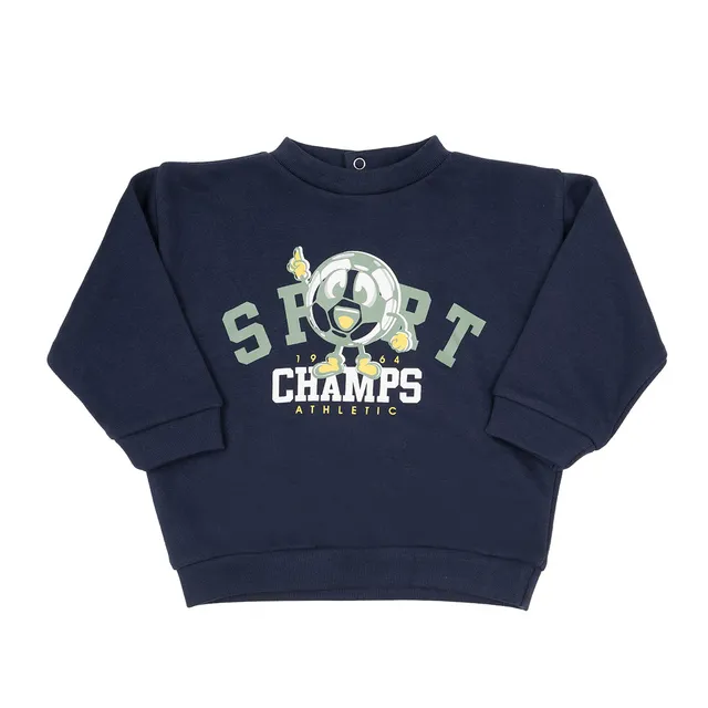 Maglia manica lunga bimbo blu scuro stampata jersey
