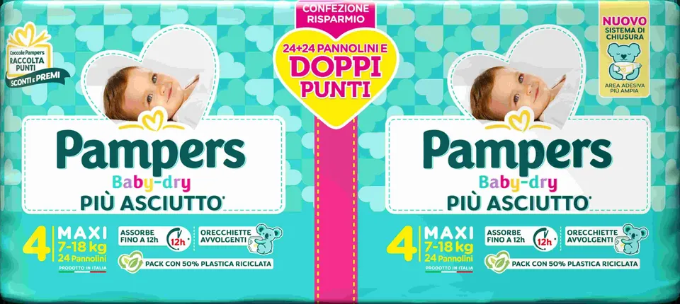 Pampers Baby-Dry pannolini taglia 4 maxi 48 pz 12h