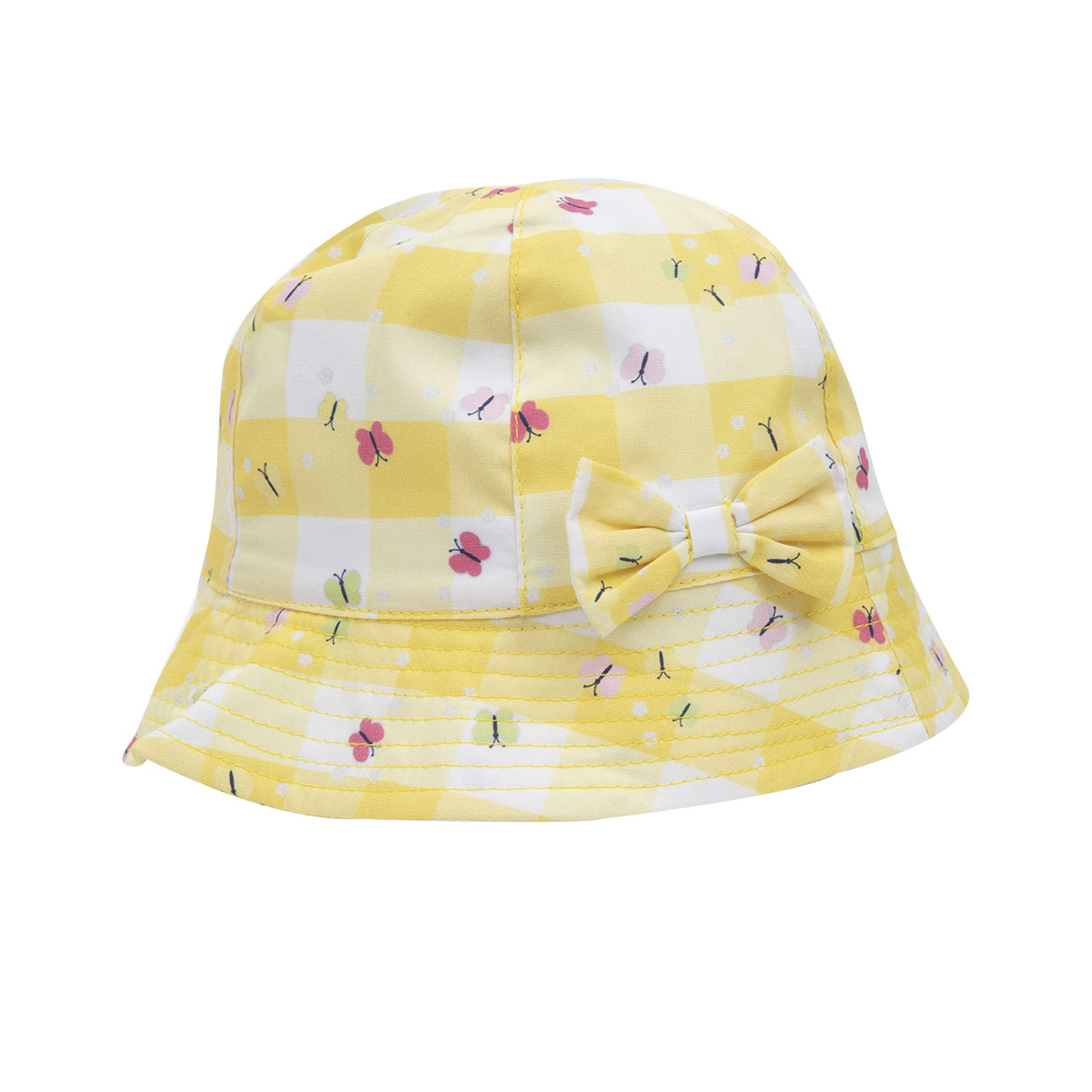 Toys Center Baby cappellino bambina giallo farfalle popeline