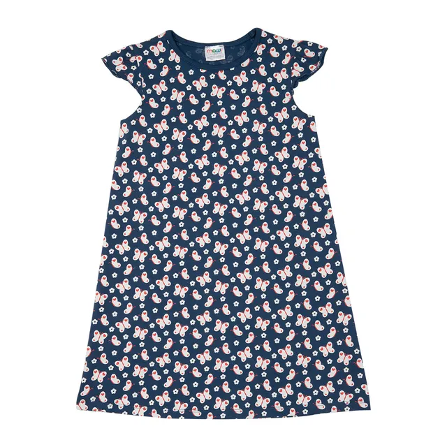 Abito jersey bimba blu farfalle estivo giromanica