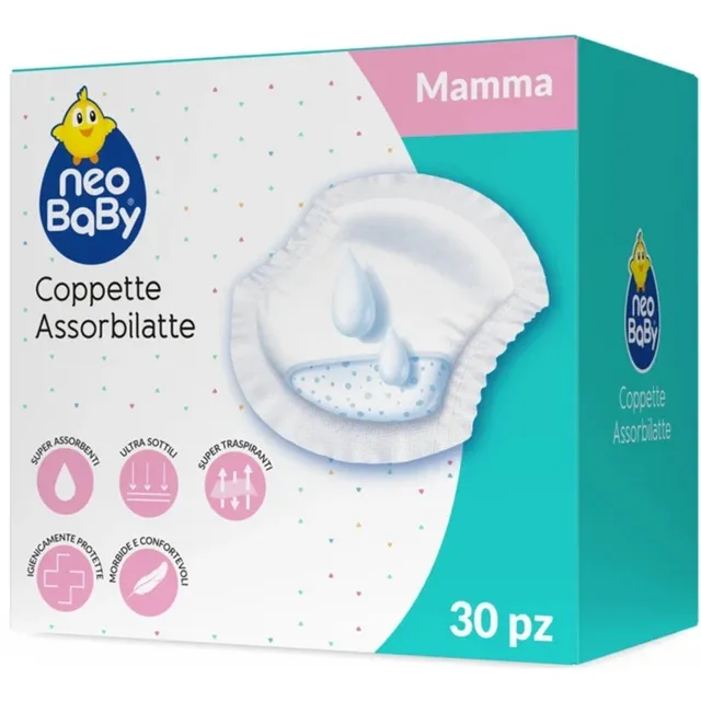 Neobaby coppette assorbilatte monouso 30 pezzi traspiranti