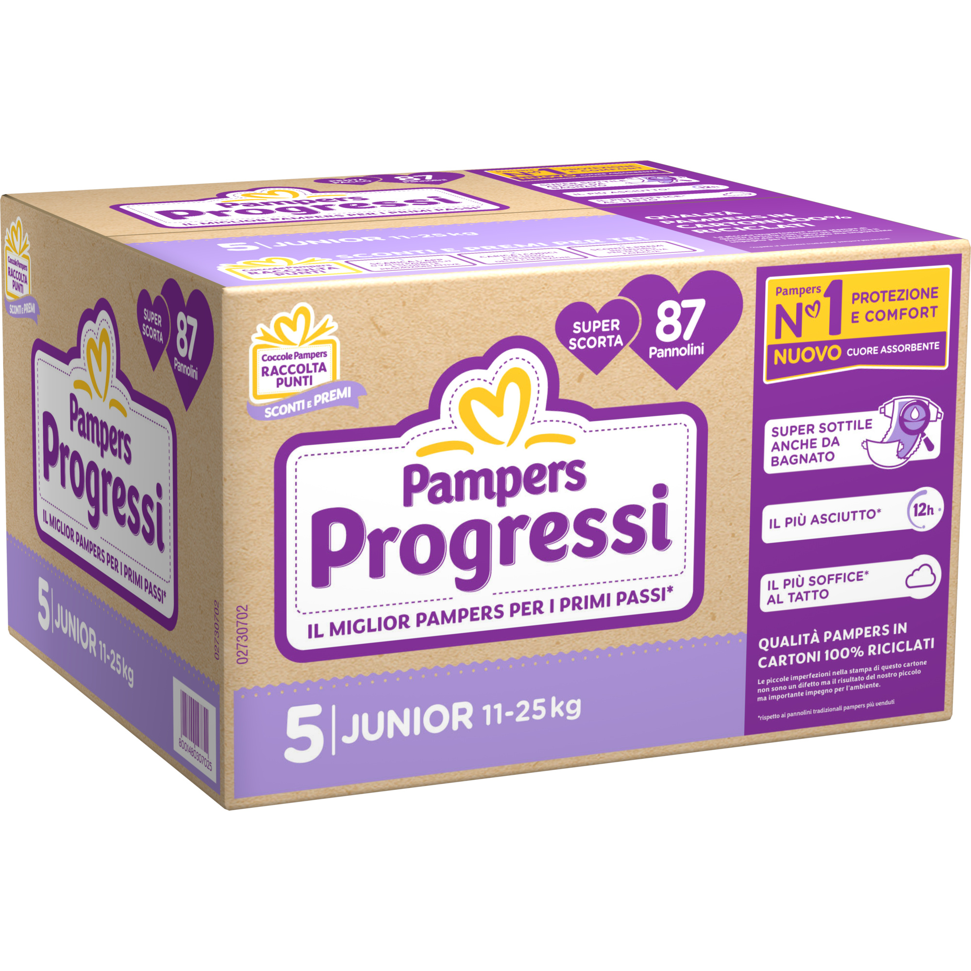Pampers Progressi pannolini taglia 5 11-25 kg 87 pz sottili
