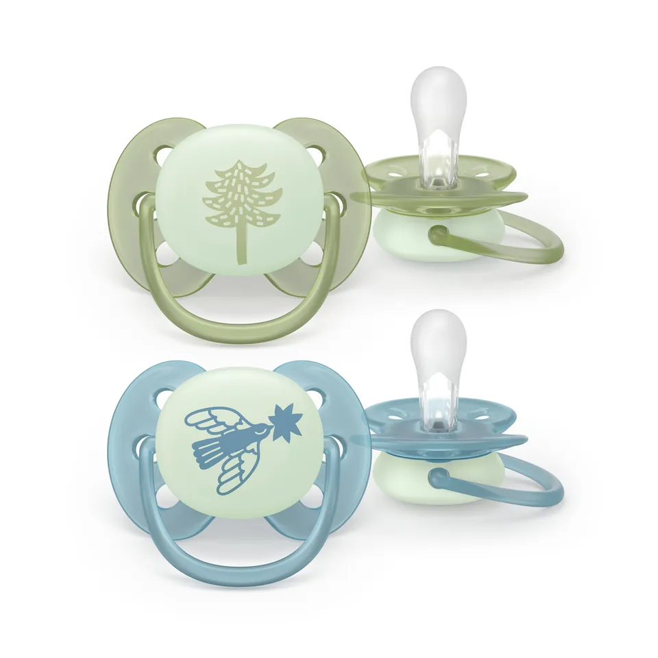 Philips Avent Ultra Soft Notte ciuccio 0-6 mesi 2 pz sensibili