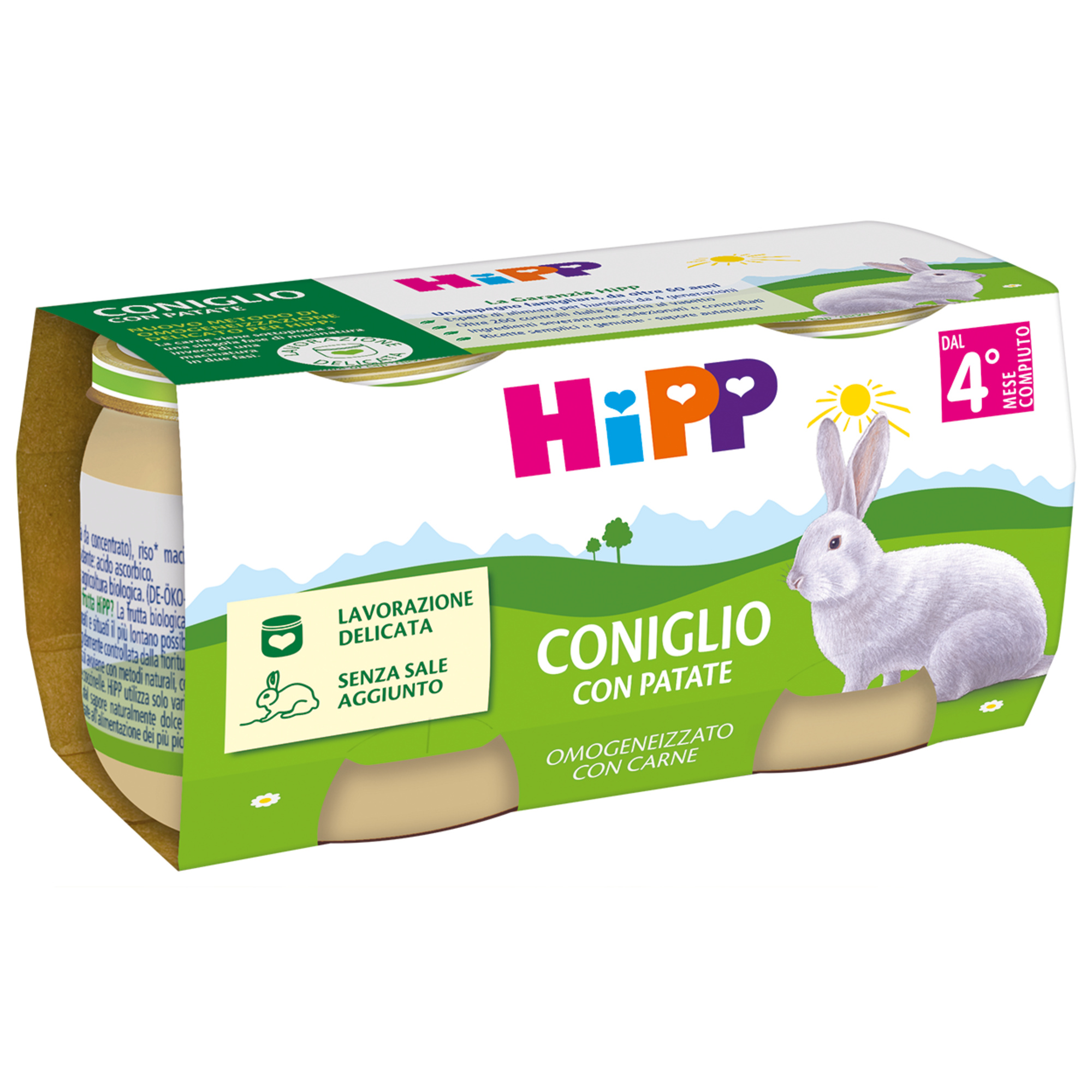 HiPP Biologico omogeneizzato coniglio patate 2x80g