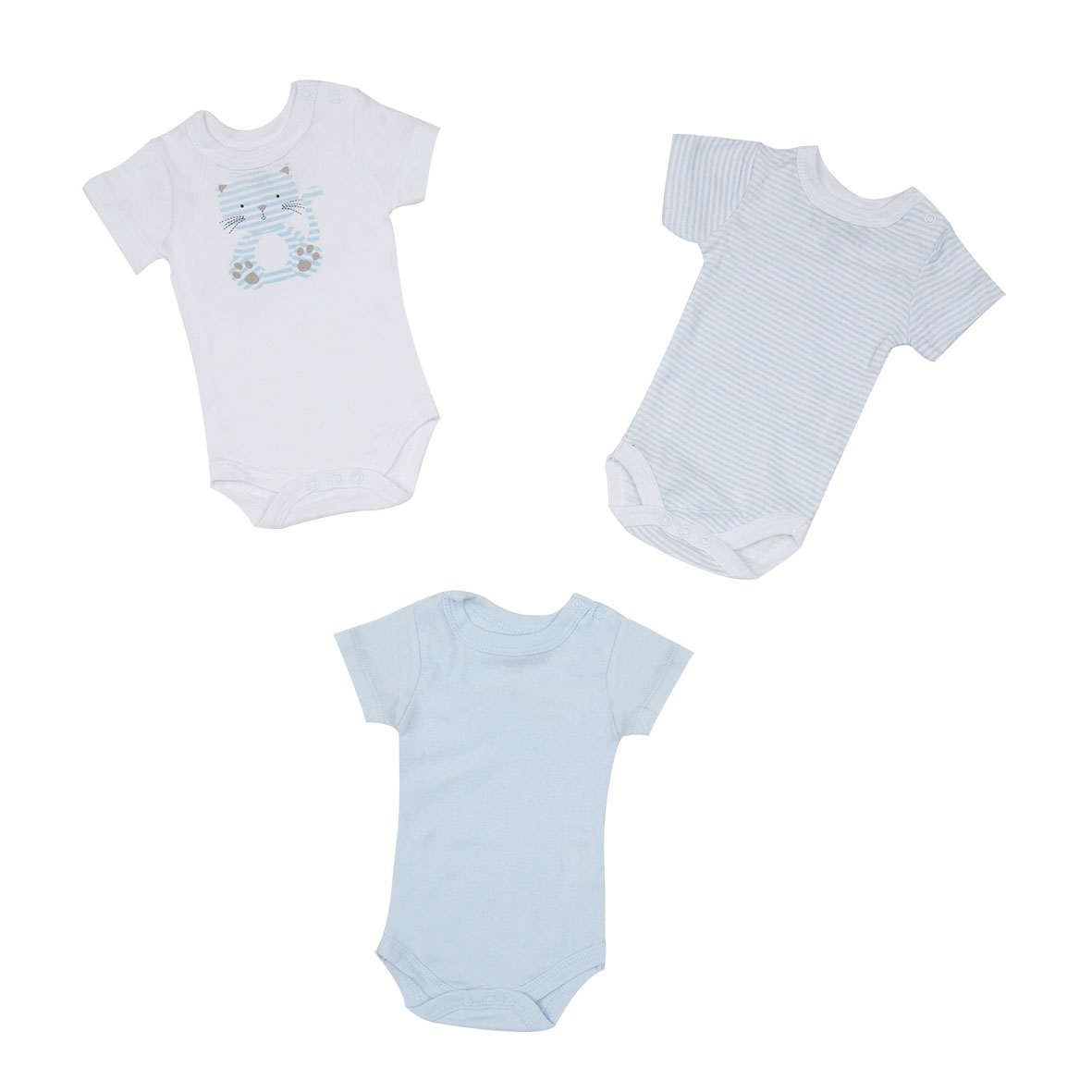 iDO Mawi Gattino Body manica corta 3 pezzi cotone