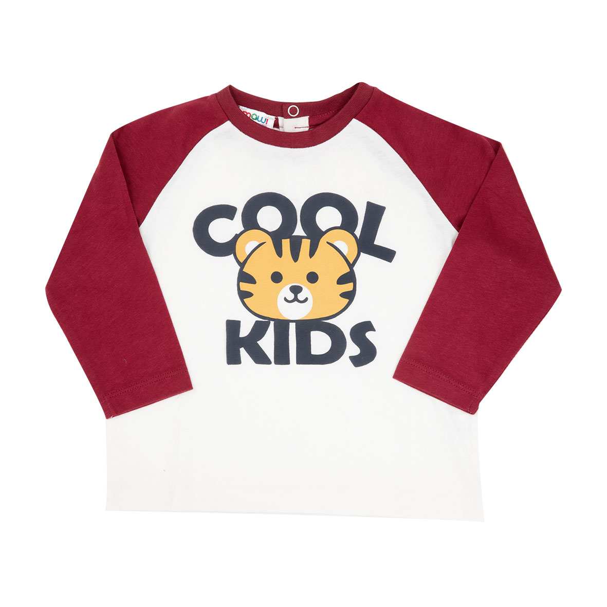 T-shirt raglan bimbo jersey panna rosso Cool Kids
