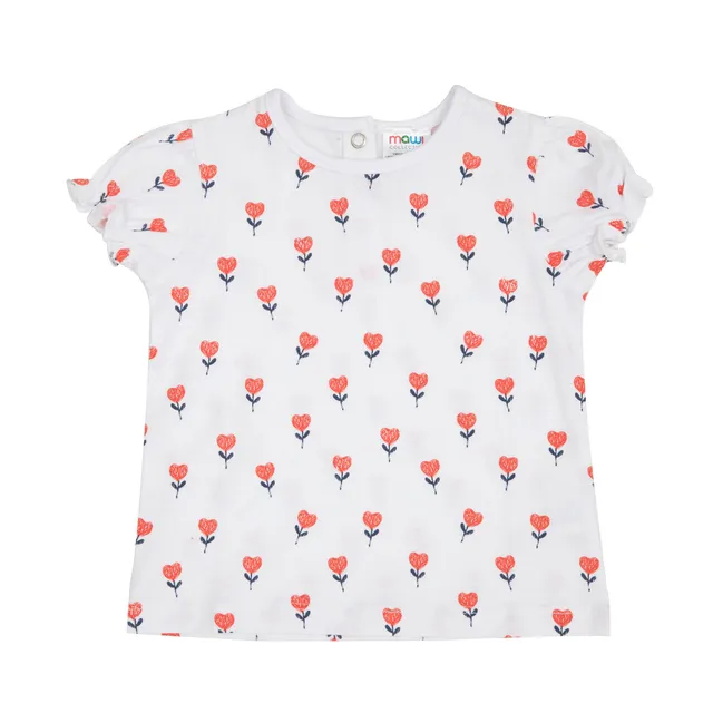 Toys Center Baby t-shirt bimba bianca floreale maniche corte
