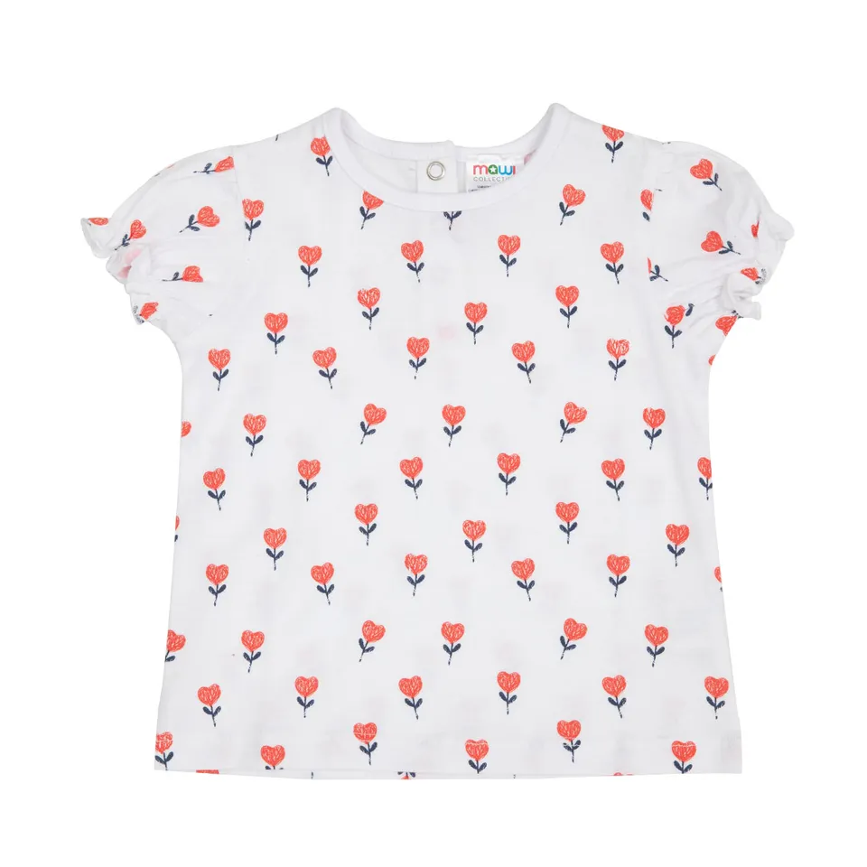Toys Center Baby t-shirt bimba bianca floreale maniche corte