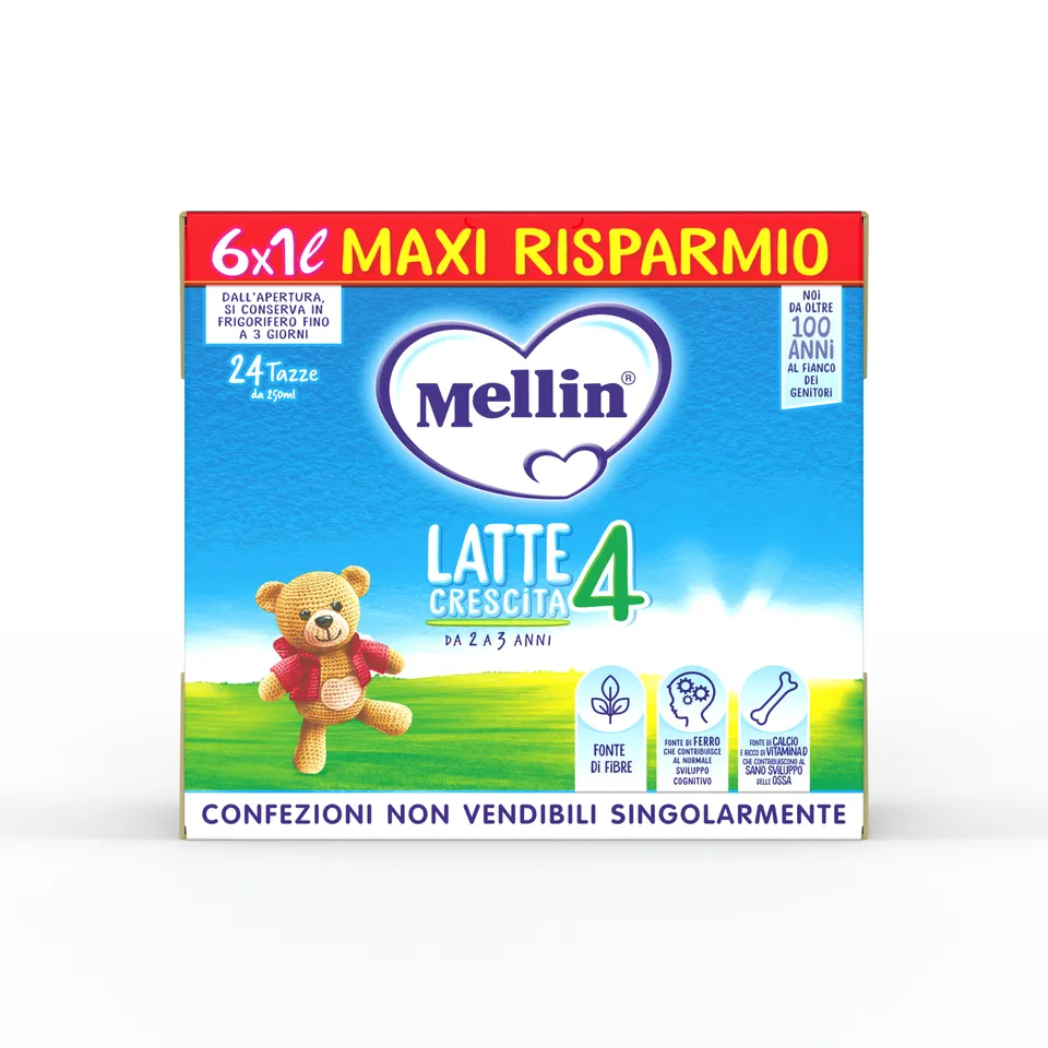 Mellin Latte Gum 4 6x1000ml Fonte di Ferro