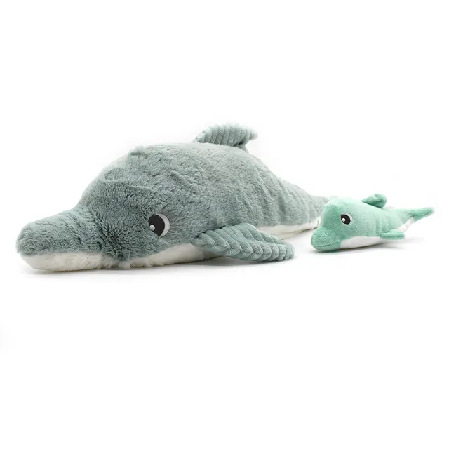 Les Deglingos Ptipotos Tofou peluche delfino verde menta