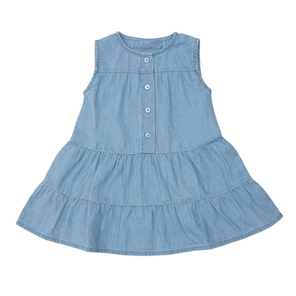 Toys Center Baby abito bimba denim giromanica balze