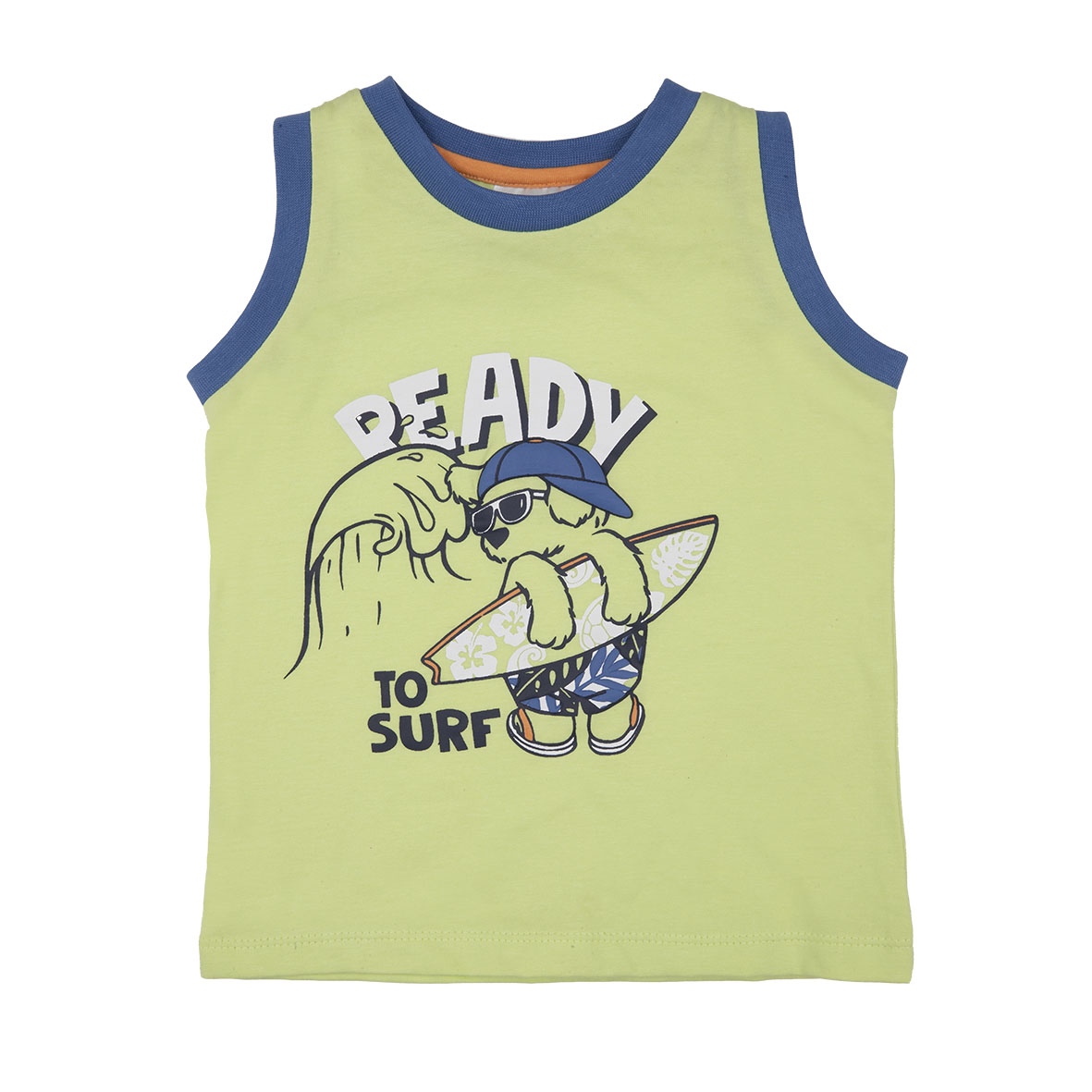 Canotta jersey bimbo verde chiaro stampa Surf