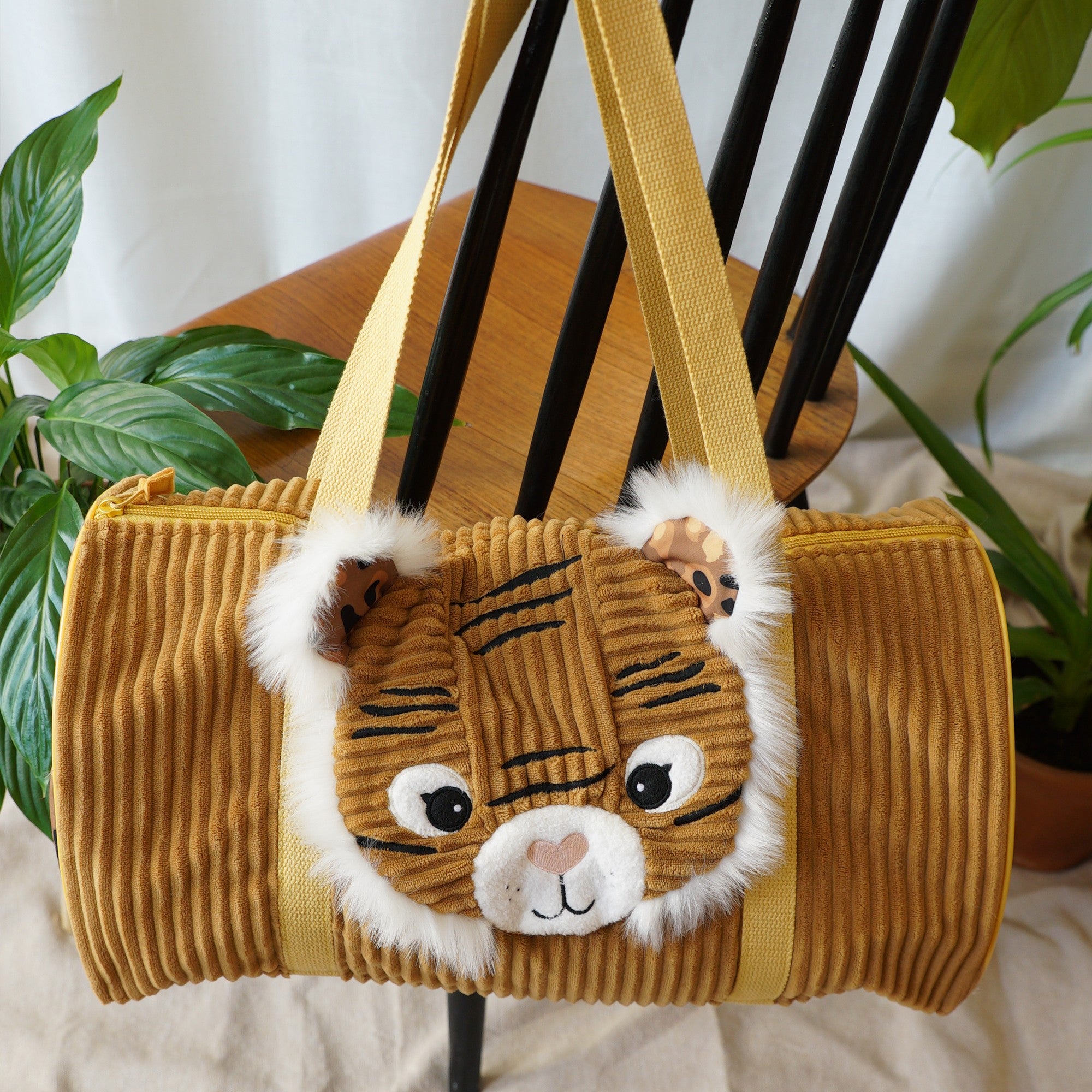 Les Déglingos Speculos borsa weekend tigre marrone 48 cm
