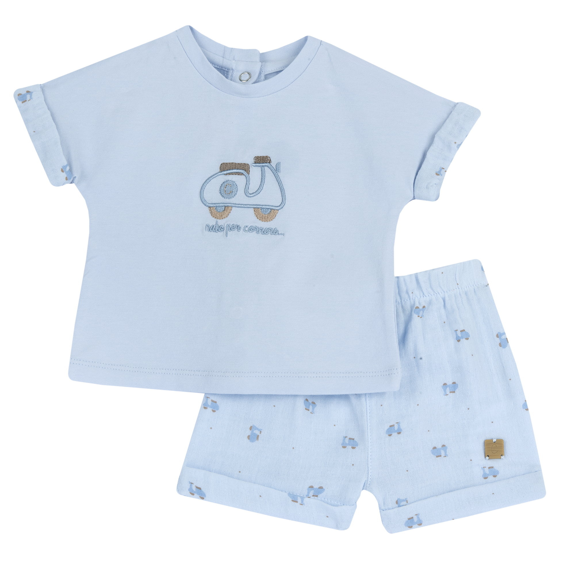 Chicco set maglietta e pantaloncini completo neonato lavabile