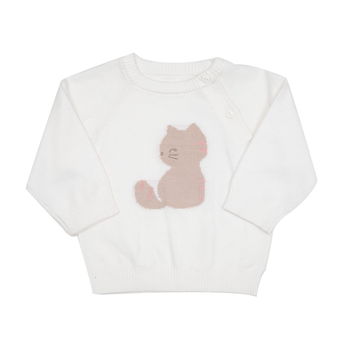 Toys Center Baby Tricot Bimba maglia panna gattino
