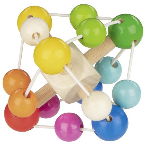 The Dida sonaglio cubo in legno arcobaleno neonato