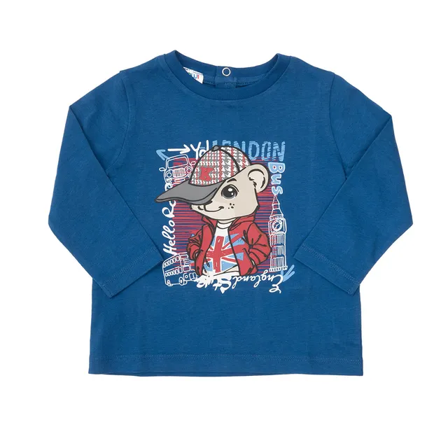 Toys Center Baby t-shirt bimbo maniche lunghe blu stampata