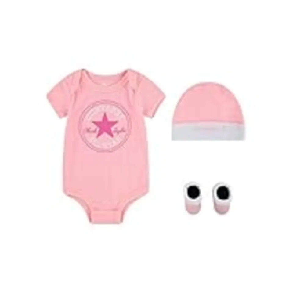 Converse set 3 pezzi neonata rosa body scarpine