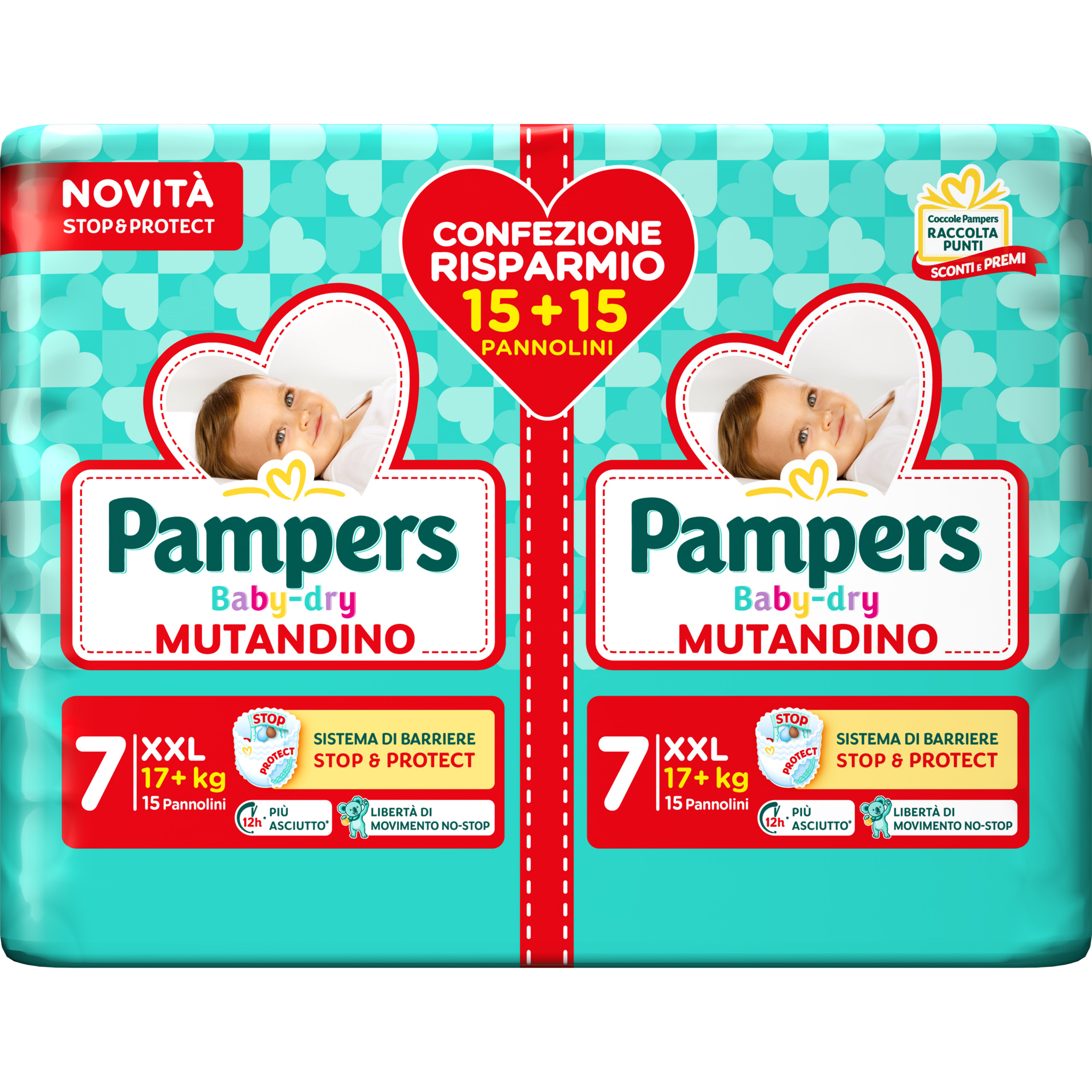 Pampers Baby-Dry pannolino mutandina taglia 7 XXL 30pz