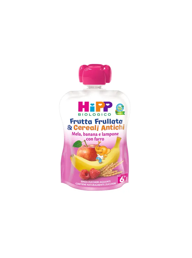 HiPP Mela Banana Lampone pouch frutta BIO 90 g 6+ mesi