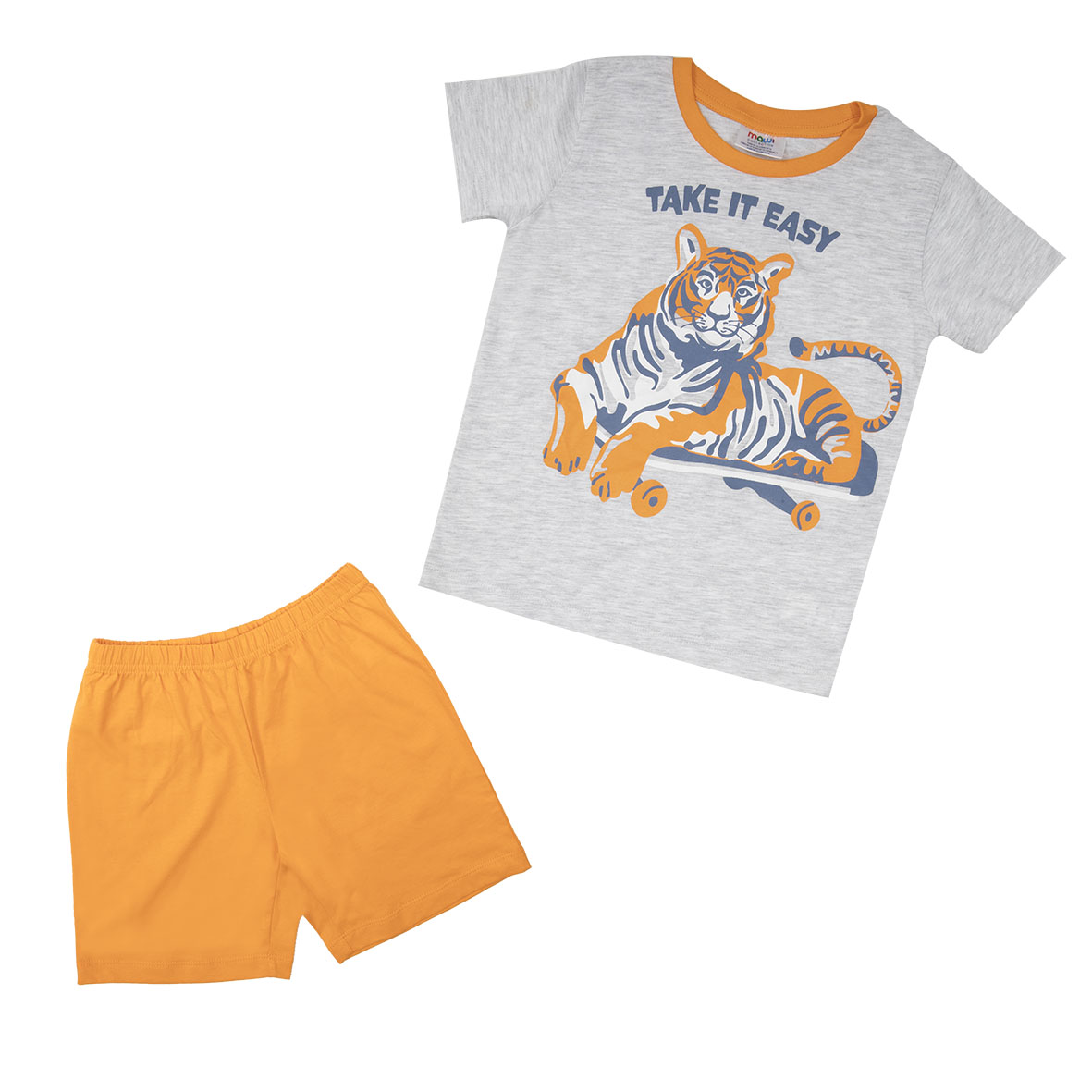 Toys Center Baby Tiger pigiama bimbo 2 pezzi grigio arancio