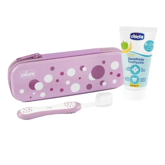 Chicco Set Dentale 6M+ Lilla Spazzolino Dentifricio Mela