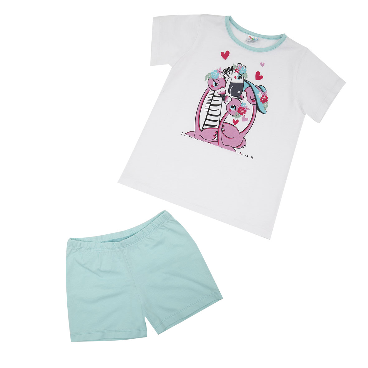 Toys Center Baby pigiama estivo bimba bianco azzurro fenicotteri