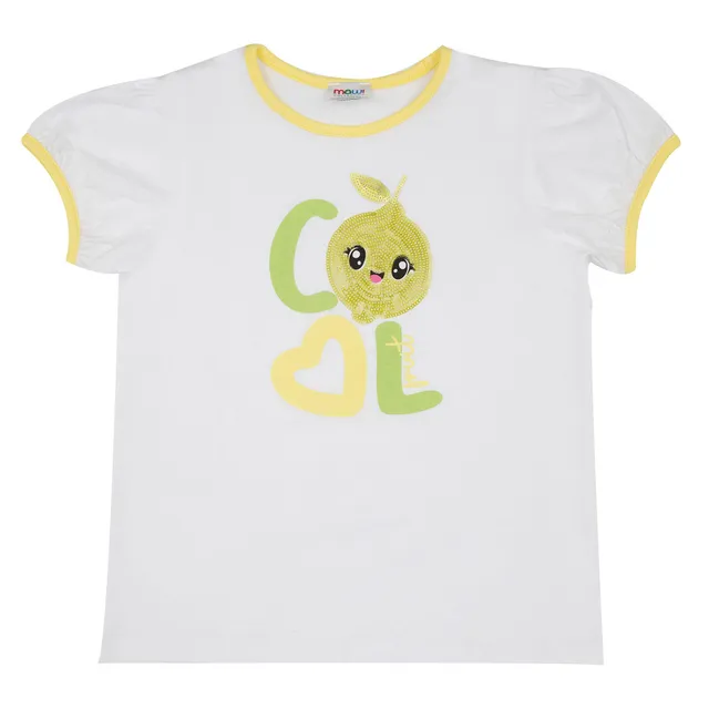 Toys Center Baby T-Shirt Bimba Mezza Manica Bianca Gialla Paillettes