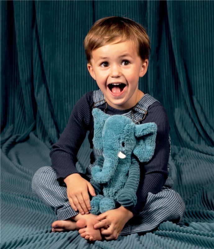 Les Deglingos Ptipotos Dimoitou Peluche Elefante Blu 35 cm