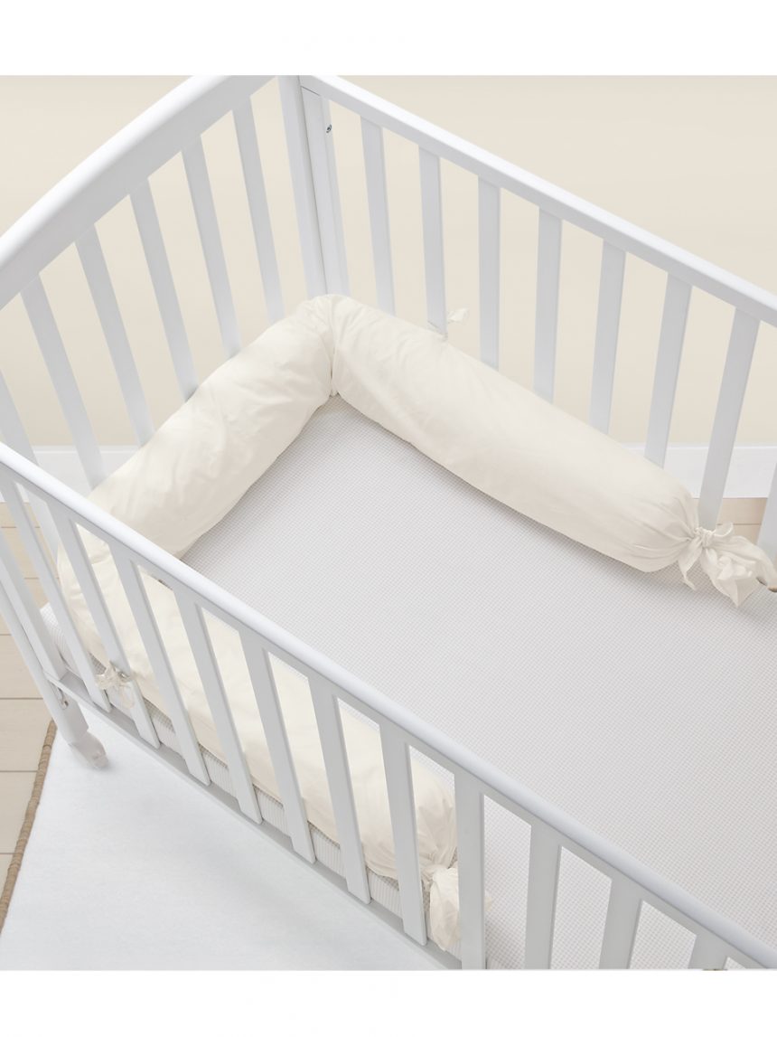 Riduttore testa letto lettino panna 175 cm cotone sfoderabile